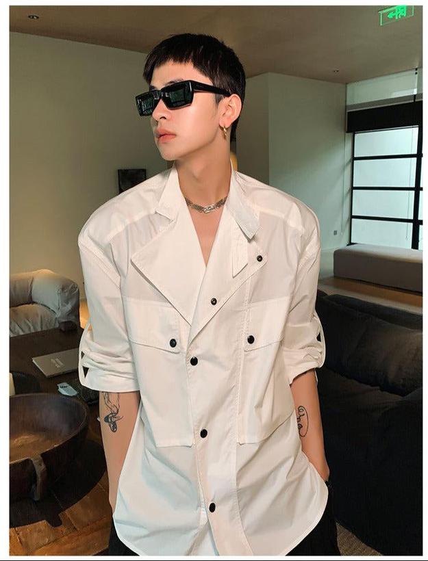 Cool K Pop Style Cargo Shirt