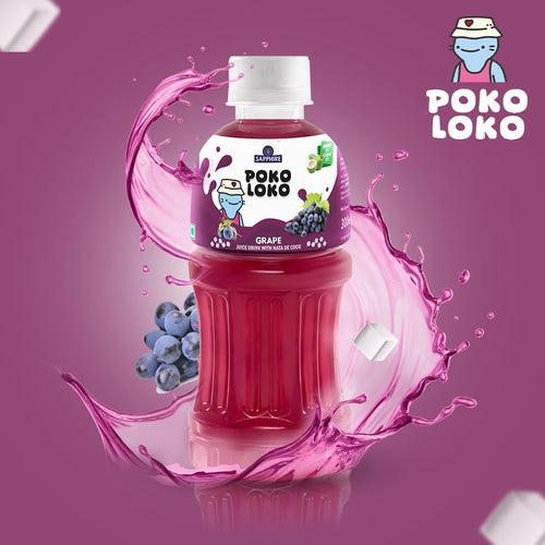 Poko Loko Grape Juice Drink with Nata De Coco - 300ml