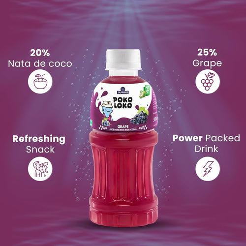 Poko Loko Grape Juice Drink with Nata De Coco - 300ml