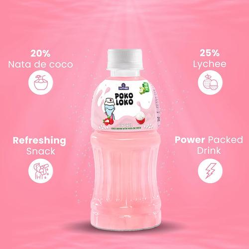 Poko Loko Lychee Juice Drink with Nata De Coco - 300ml