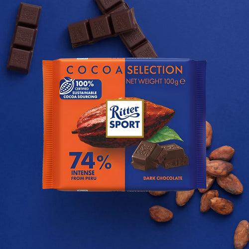 Ritter Sport Chocolate 74% Intense from Peru 100g