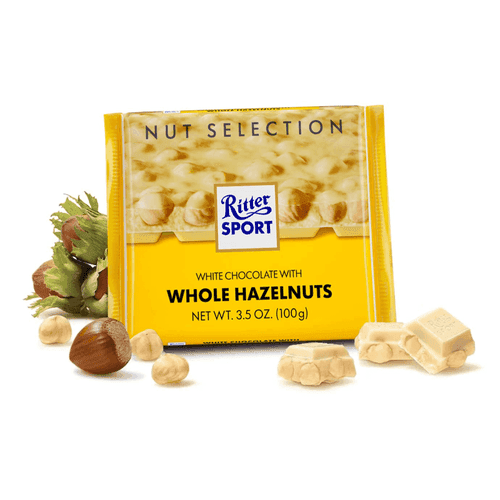 Ritter Sport White Chocolate Whole Hazelnuts 100g