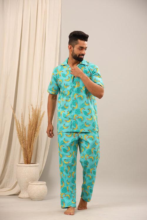 Tropical Bananas Pajama Set for Men