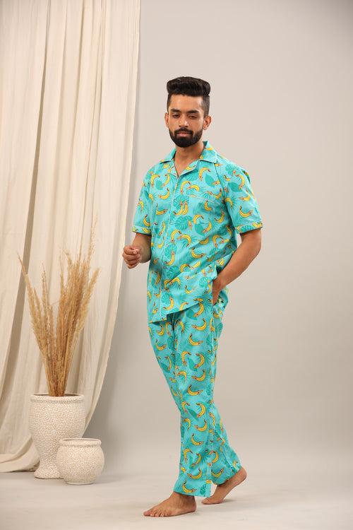 Tropical Bananas Pajama Set for Men