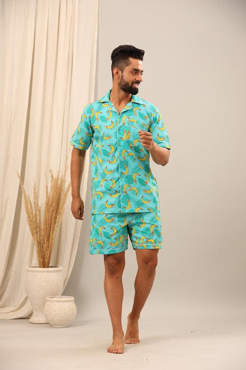 Tropical Bananas Classic Shorts Set for Men