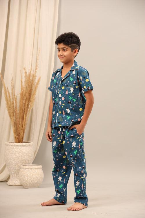 Space Print Pajama Set for Boys