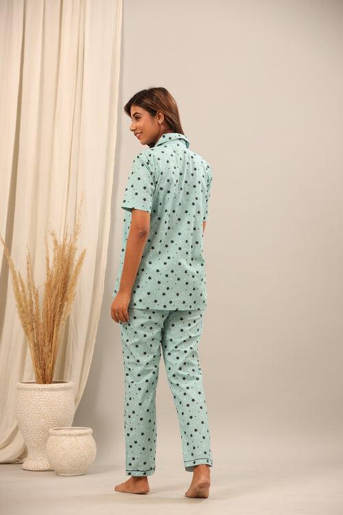 Twinkling Stars Johnny Collar Pajama Set