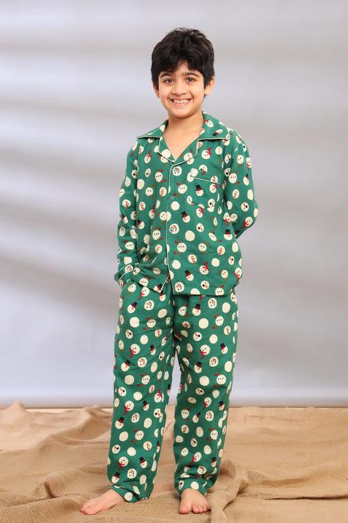 Snowman Print Pajama Set for Boys