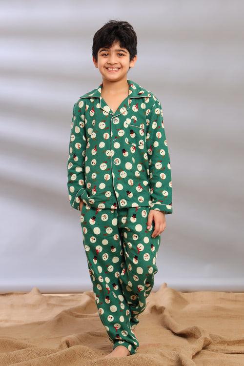 Snowman Print Pajama Set for Boys