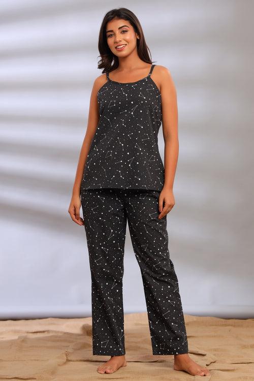 Constellation Spaghetti Top with Pajamas for Women