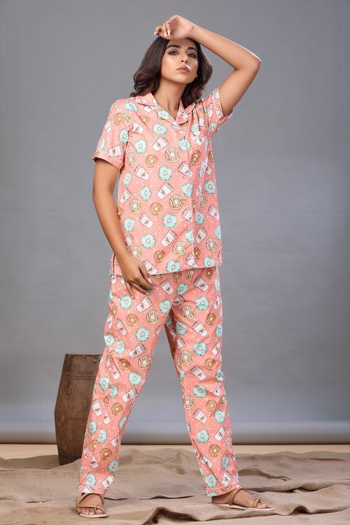 Donut Coffee Classic Pajama Set