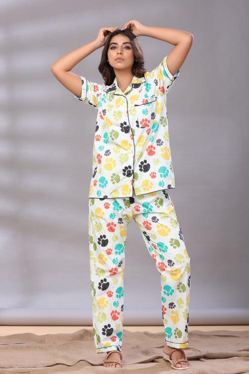 Paw Print Classic Pajama Set