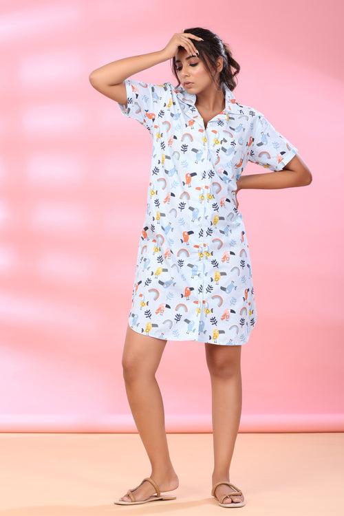 Chirpy Sleep Print Sleepshirt