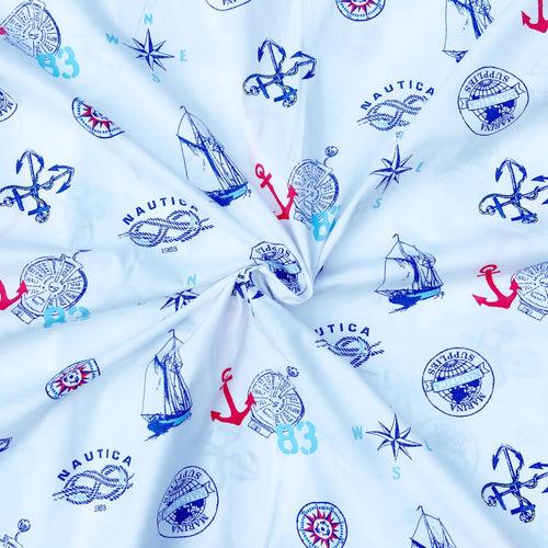 Anchor Boat Print in Cotton