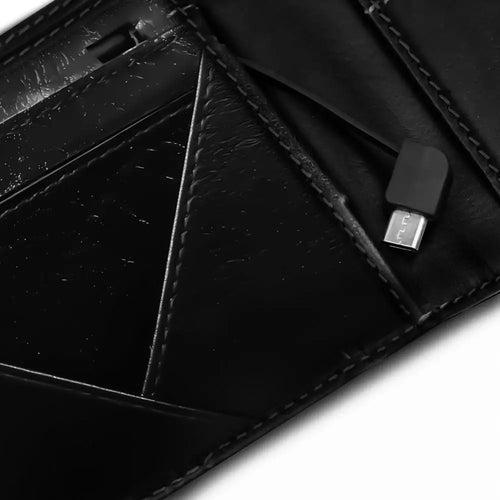 Wallet-bot Classic | Smart wallet | Inbuilt Powerbank (Black)