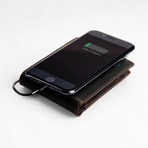 Wallet-bot Classic | Smart wallet | Inbuilt Powerbank (Brown)