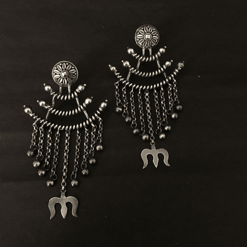 Shiva trishul earrings