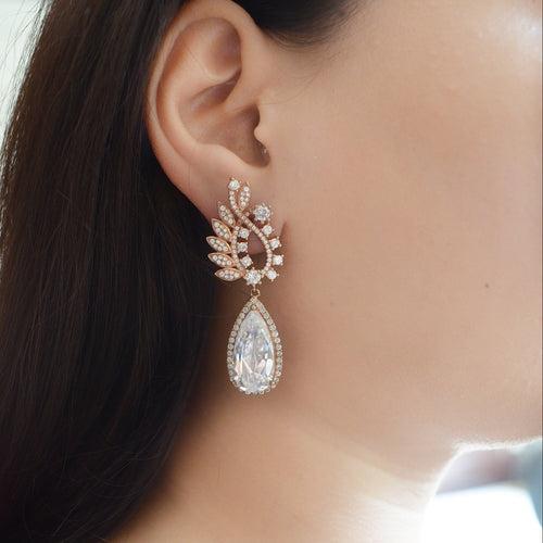 Rosegold silver earrings