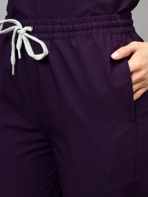 Stretchable (4Way) Female Violet Straight Scrub Pant