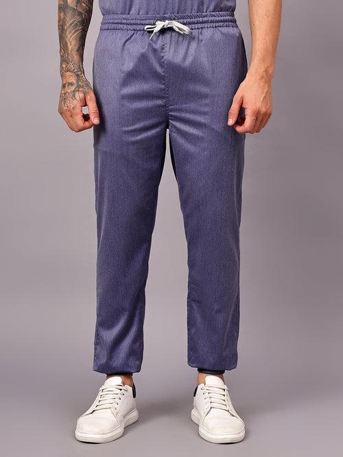 Stretchable (2Way) Male Denim Blue Texture Jogger