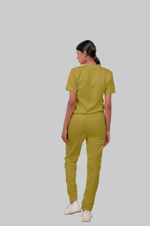 Stretchable (2Way) Female Mustard Straight Scrub Pant