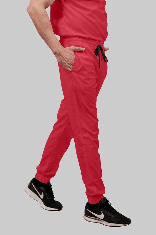 Stretchable (2Way) Female Coral V-Neck With Jogger Scrub Set