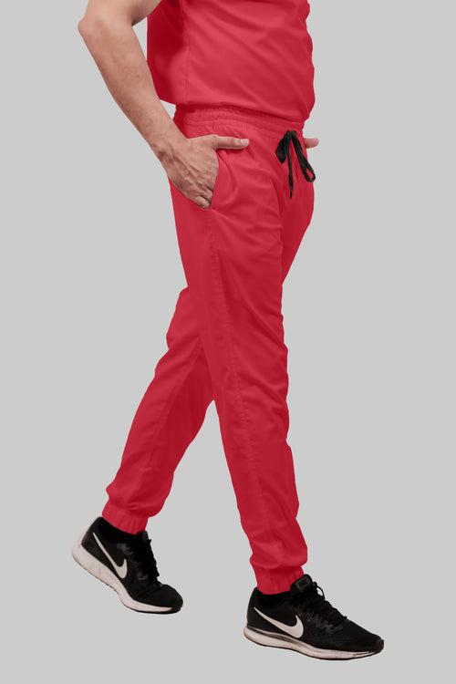 Stretchable (2Way) Male Coral V-Neck With Jogger Scrub Set