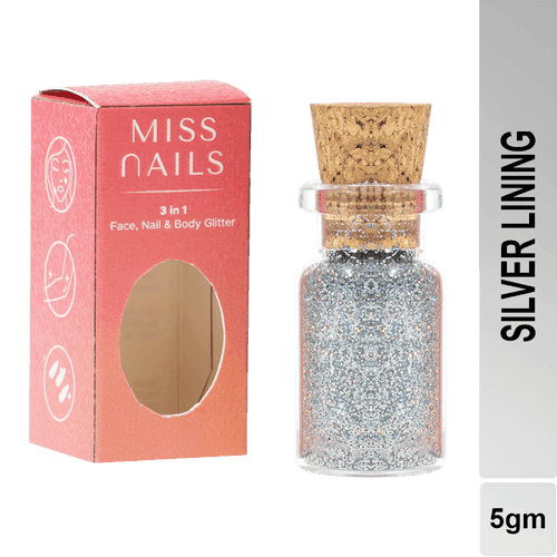 Miss Nails 3 in 1 Glitter - ( Silver Lining  47 )