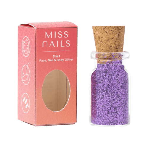 Miss Nails 3 in 1 Glitter - ( Purple Ocean 19  )