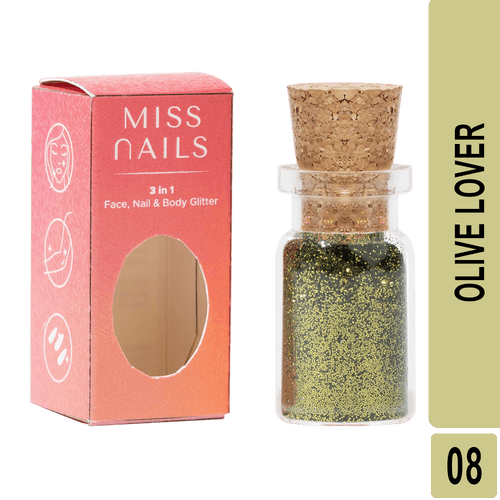 Miss Nails 3 in 1 Glitter - ( Olive Lover 8 )