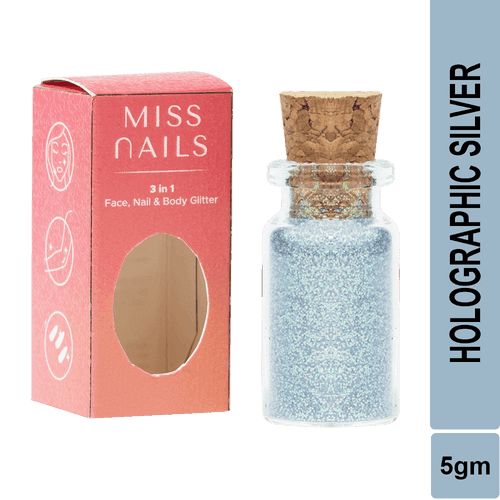 Miss Nails 3 in 1 Glitter - ( Holographic Silver 13 )