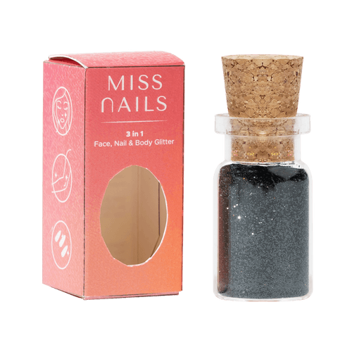 Miss Nails 3 in 1 Glitter - ( Black Pearl 18 )