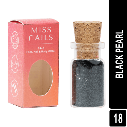 Miss Nails 3 in 1 Glitter - ( Black Pearl 18 )