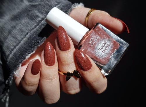 Miss Nails Sugar Matte Nail Enamel - Almond Brown