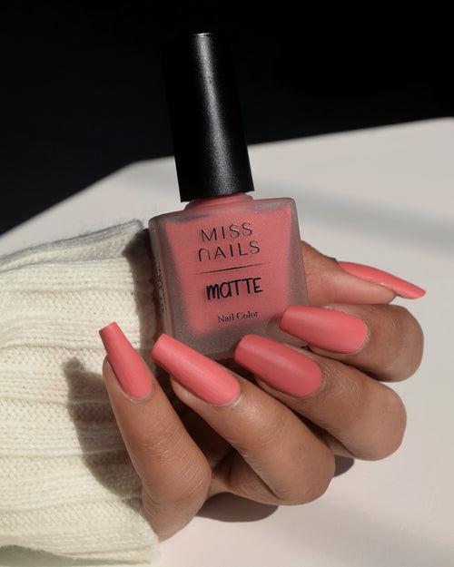 Miss Nails Matte Nail Enamel - All Coral