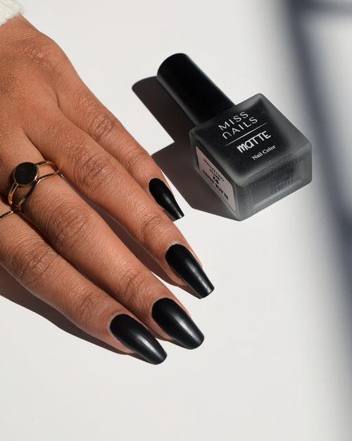 Miss Nails Matte Nail Enamel - Black Again