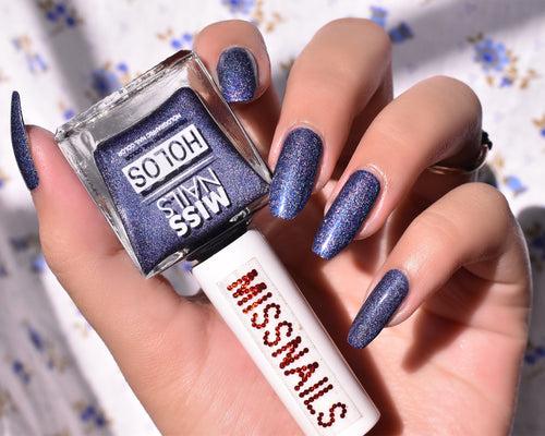 Miss Nails Holographic Nail Enamel - Blue Mirage