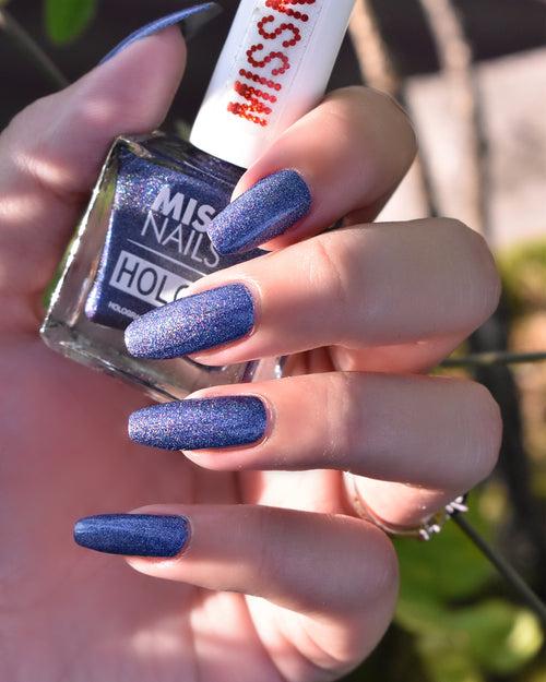 Miss Nails Holographic Nail Enamel - Blue Mirage