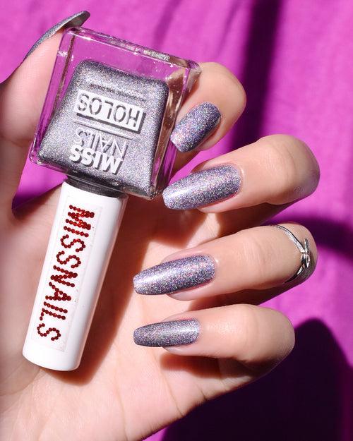 Miss Nails Holographic Nail Enamel - Mauve Blush