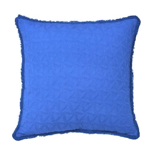 Cushion Cover with Fring - Matelasse Blue Belle