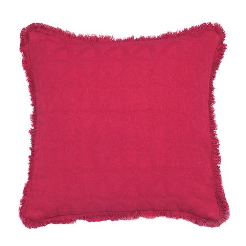 Cushion Cover with Fring - Matelasse Currtant Red