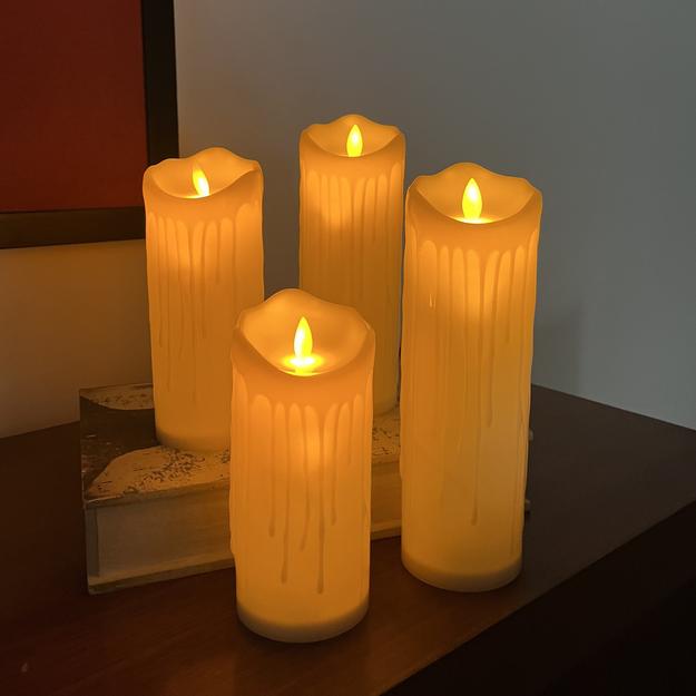 LED Como Pillar Candles Set of 4