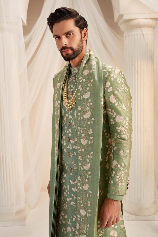 Jade Green Sherwani Set