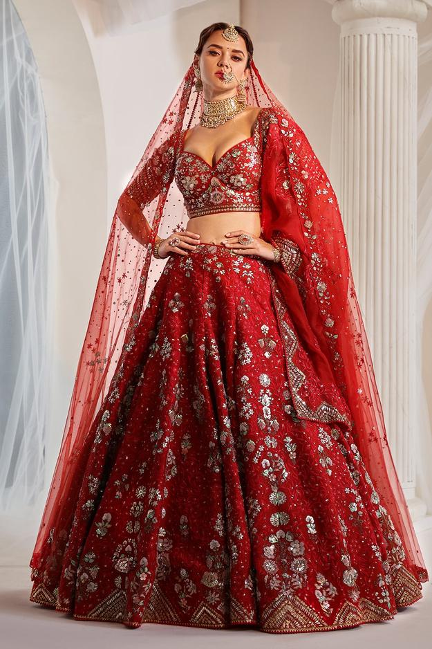 Crimson Red Bridal Set