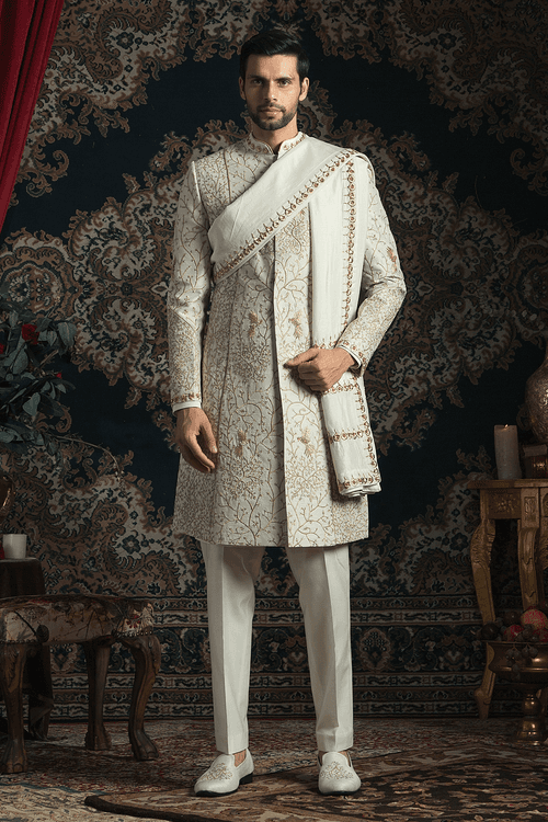 Ivory Sherwani Set