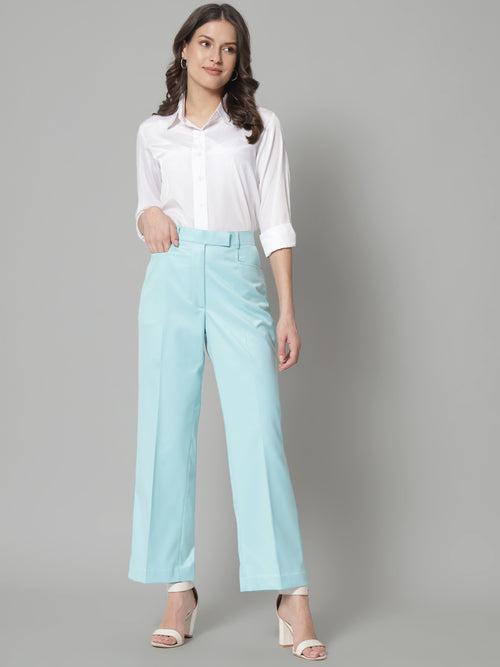 Poly Cotton Formal Trouser - Sky Blue