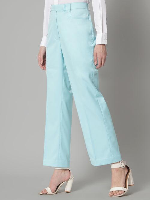 Poly Cotton Formal Trouser - Sky Blue