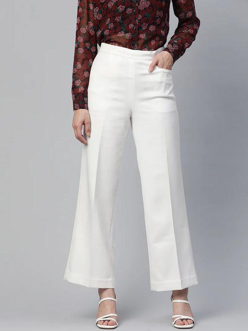 Printed Multicolor Collared Shirt With Comfort Fit Wide Bottom Stretch Trouser