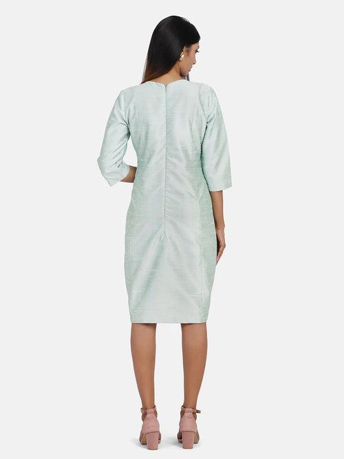 Dupioni Silk Shift Dress - Pistachio Green