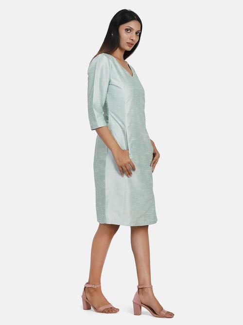 Dupioni Silk Shift Dress - Pistachio Green